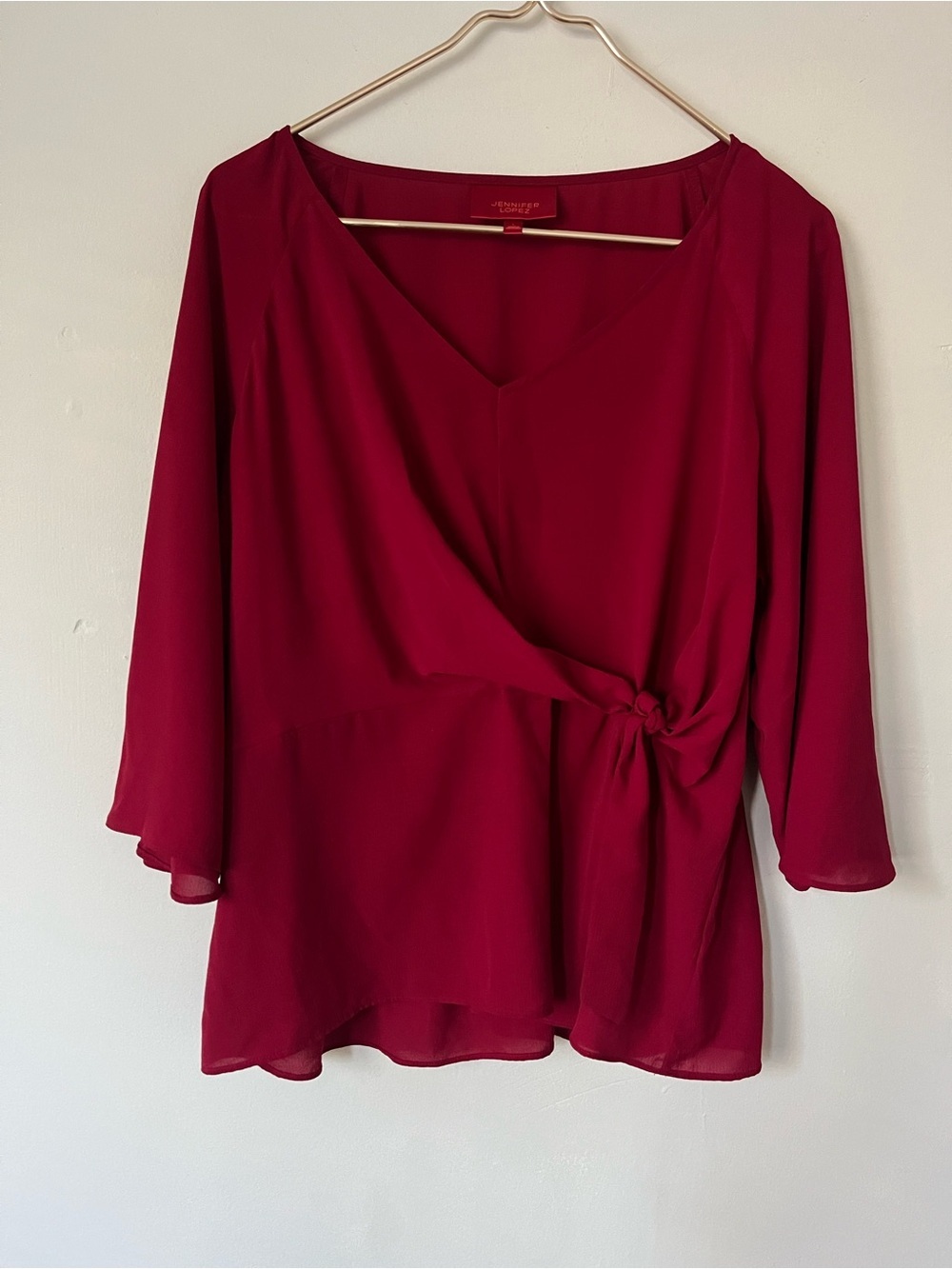 Y2K Jennifer Lopez‎ Deep Red casual cocktail Blouse L